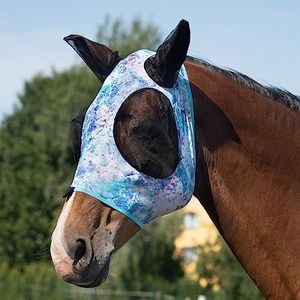 Harrison Howard Elasticity Horse Fly Mask-Pastel Mix (L; Full Size)