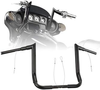 14" Rise Ape Hanger 1 1/2" Bagger Handlebar for Harley 1996-2023 Street Glide FLHX/Ultra Limited FLHTK/Electra Glide FLHT/Tri-Glide FLHTCUTG Models, Black