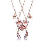 GAUEIOUR BFF Little Fox Best Friend Necklace,Creative Personality Good Friend Cartoon Fox Splicing Magnetic Alloy Necklace, Can Be Divided Into 2 Pieces, Friendship Gift