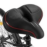 TONBUX Oversized Bike Seat for Men Women Comfort, Bicycle Seat Replacement with Wide Cushion, Breathable Waterproof Bike Saddle Pad, Universal Fit for Peloton/Exercise/Road/Cruiser/Mountain Bikes