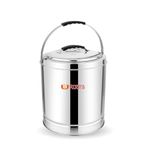 Rudra Stainless Steel Toll Boy Small | Stainless Steel Traditional, Hot Pot Puff Insulated Hot & Cold | Container Casserole with Side Handles | Silver (5 litres)