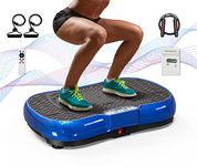 Dskeuzeew Vibration Plate Exercise Machine - Vibration Machine with Bluetooth Speakers, Rope Skipping 99 Levels Massage Vibration Fitness Trainer for Home Fitness & Weight Loss Women/Men, Blue