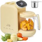 Baby Food Maker, 5 in 1 Baby Food Processor, Smart Control Multifunctional Steamer Grinder with Steam Pot, Auto Cooking & Grinding, Baby Food Warmer Mills Machine (Yellow)