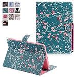 iPad Mini Case, Deenor Colorful Painting and Stylish PU Leather Folio Case Protective Stand Smart Case Cover For Apple iPad Mini 1 /iPad Mini 2 / iPad Mini 3. [Branches Safflower]