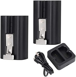 2Sets Battery and USB Charging Station Replacement Compatible with Ring Doorbell Camera 1 and 2, Spotlight Camera and Stick Up Camera,2-Pack Batteries/3.65V/6040mAh