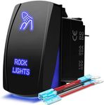 MICTUNING Blue Rock Lights Rocker Switch Kit- On/Off Blue LED Light 20A 12V (LS083501JL)