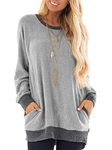 iChunhua Loungewear Tops for Women Tunic Tops for Women UK Size 16 XL Grey