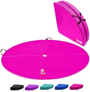 Xn8 Dance Mat Pole Mat Gymnastic Exercise Yoga Fitness Dancing Mat Shock Absorption 150cm diameter 5cm Thickness Safety Mat (Pink)