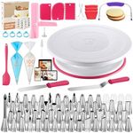 Kootek 230PCs Cake Decorating Kits, Baking Supplies Tools with Cake Stand Turntable, Piping Bags and Tips, Cake Leveler, Frosting Icing Spatulas & More Accessories for Cake Cupcake Decorations