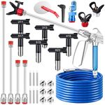 Gyfent 22Pcs Airless Paint Sprayer Gun Kit, 3600PSI Airless Spray Gun with 50Ft High Pressure Hose & 6Pcs Reversible Spray Tips & 4Pcs Extension Rod & 6Pcs Filters & Guide Tool & Nozzle Seat