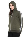 Alan Jones Clothing Women's Fleece Hooded Regular Hoodie (Wm19-Ssp11-Olive-L_Olive_Large)