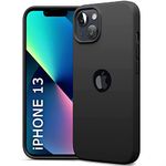 TheGiftKart Genuine Liquid Silicone Back Cover Case for iPhone 13 | Soft Micro-Fibre Lining Inside | Camera Protection Bump | Shockproof Back Cover Case for iPhone 13 (Black)