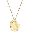 Elli Necklace Women with Two Round Coin Pendants in 925 Sterling Silver - Length 45 cm