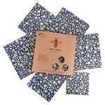 Beeswax Wraps Set of 6 By Bee’s Trend | All Natural Food Storage | Zero Waste Cheese and Sandwich Wrappers | Washable Bowl Covers