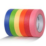 COSIMIXO 6-Pack Colored Masking Tape 0.94 Inch x 60yds of Colorful Craft Tape – Vibrant Rainbow Color Teacher Tape, Great for Art, Lab, Labeling & Classroom Decorations