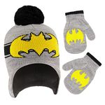 DC Comics Winter Hat, Scarf and Toddler Mitten, Batman Cold Weather Beanie for Boys Ages 2-4, Batman