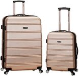 Rockland Melbourne Hardside Expandable Spinner Wheel Luggage, Champagne, 2-Piece Set (20/28), Melbourne Hardside Expandable Spinner Wheel Luggage