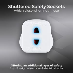 Masterplug Electric Shaver Adaptor – White Plug Converter