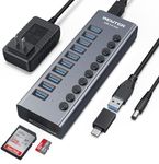 Powered USB 3.0 Hub，Wenter 10 Ports