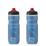 Polar Bottle Breakaway Insulated Bike Water Bottle 2-Pack - BPA Free, Cycling & Sports Squeeze Bottle (20 oz, Blue Jersey Knit)