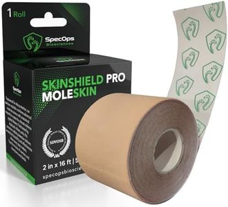 Athletic Moleskin for Blister Prevention (408 sq in) - 48% More Than Leading Brand. Thin Mole Skin Tape