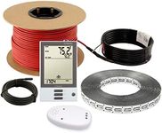 LuxHeat Floor Heating Cable Set, 80 Sqft - 120v Electric Radiant Floor Heating System Under Tile. Set Includes, Floor Heating Cable, Strapping, # UDG OJ Microline Programmable Thermostat with GFCI