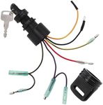 Boat Ignition Switch with Key fit for Mercury Mariner Outboard Motor Control Box with 2 Keys 6 Wire Connectors 3 Position - Replace Mercury Ignition Switch 87-17009A5 87-17009A2