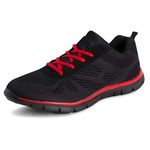Get Fit Mens Lightweight Gym Fitness Athletic Comfort Cushioned Trainers - Black/Red - 10