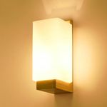 Comely Wooden Wall Lights Indoor, E27 Modern Minimalist Design Wall Lamp, Wood Wall Lighting Fixtures for Living Room Bedside Bedroom Hallway Stairs (Without Bulb)