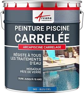 Pintura Para Piscinas Azulejadas - ARCAPISCINE AZULEJOS - 5 kg (hasta 15m² para 2 capas) Azul celeste - RAL 5015 - ARCANE INDUSTRIES