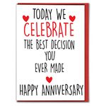 Funny Anniversary Card Valentines Love Husband Wife Partner Boyfriend Girlfriend Love Cute Humour For Him For Her Celebration - Best Decision A40