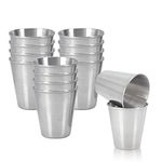 QYCX Shot Glasses Set-15 Pcs Shot Glasses Stainless Steel Shot Cups-Drinking Vessel Wine Cups Drinking Mug Dipping Sauce Cups Camping Gifts for Bars Home Travel Outdoor (70ml Shot Glasses)