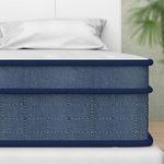 Noblik Double Mattress - 26cm Memory Foam Mattress in a Box- Pressure Relief and Motion Isolation - Medium Firm- Blue White - Double Size (135 * 190 * 26cm)