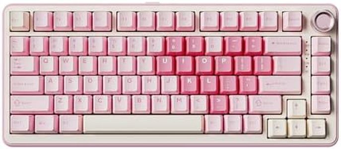 YUNZII B75 PRO Wireless Mechanical Keyboard,75% Gaming Keyboard Gasket Hot Swap Custom Keyboard with Knob,Pre-lubed Switches RGB,BT/Type-C/2.4G Creamy Keyboard (Pink, Cocoa Cream V2 Switch)