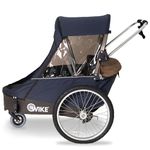 Wike Premium Double Children's Bicycle Trailer - includes Stroller Jogger Kits - accommodates up to 2 children 52in tall/100lbs, includes safety seat padding, 2 bike hitches, rear reflectors & screens