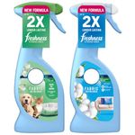 Febreze Fabric Refresher & Air Freshener Spray - Sofas, Curtains & Pet Odour Eliminator - Laundry Scent Boosters - fights Pet Odours & Cotton Fresh 375ml - Box of 2