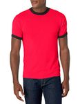 Augusta Sportswear Unisex's Ringer tee Shirt, Red/Black, Medium