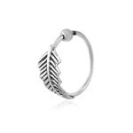 NEMICHAND JEWELS 925 Sterling Silver Leaf Nose Ring & upper helix earring For Women (10mm- 1PC)