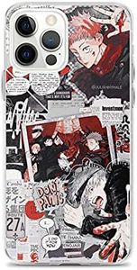 TOAGO Compatible with iPhone 11 Case Gojo Satoru, Yuji Itadori Cool Anime Boys - Jujutsu Kaisen Soft Silicone Cover TPU Protective Phone Case