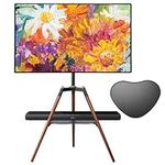 ETHU Tripod Easel TV Stand for 45-65 inch LED LCD Screen Flat Curved Screen, Height Adjustable Studio TV Display Stand with 140° Swivel for Bedroom, Living Room, Corner TV Stand