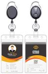 TOPKEY 2 Pack Retractable ID Badge Holder with Clip Badge Reels, Clear ID Card