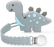 MISSLILI Teething Toys for Babies 0-6 6-12 Months Baby Teethers with Clip Silicone Baby Teether Toys for Boys and Girls Infant Teething Relief for Teething Dinosaur Shap