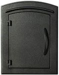 Qualarc MC-1400-BLK Manchester Plain Door Column Mount Non-Locking Mailbox, Black