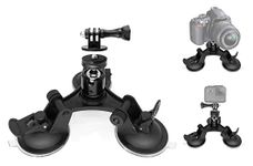 MyGadget Triple Cup Camera Suction Mount - Window Car support Holder with Ball head 360 degrees Rotation for GoPro Hero, Nikon, Canon, Sony, Olympus