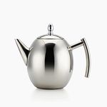 One-Pine Stainless Steel Teapot Set with Infuser Filter and Lid, Large Capacity 1 L/34 oz Diffuser Pot for Loose Tea, Green Tea, Coffee (Silver)