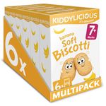 Kiddylicious Banana Biscotti - Yummy Baked Snacks for Kids - Suitable for 7+ Months - 36 Packs (6x6)