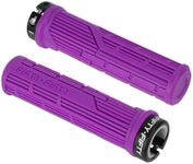 FIFTY-FIFTY Mountain Bike Grips, Single Lock-on MTB Handlebar Grips, Soft and Comfortable, Non-Slip Locking Bicycle Handle for All Mountain, Enduro, Downhill (Purple)