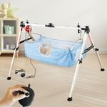 TINYTYKE Automatic Cradle for Baby - Electric Swing Cradle w/Adjustable Speed - Fully-Foldable Square Pipe Frame with Blue Square Hammock - Palna/Jhula/Thothil for Baby Boy & Girl of 0 to 3 Years