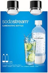 SodaStream Classic Dishwasher Safe 1L Carbonating Bottle, Pack of 2 (Black)