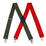 MELOTOUGH Men's Suspenders w/Clip Heavy Duty suspenders for men Big and Tall Work suspenders Mens suspenders for jeans (Black)